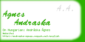 agnes andraska business card
