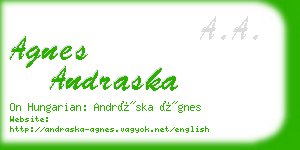 agnes andraska business card